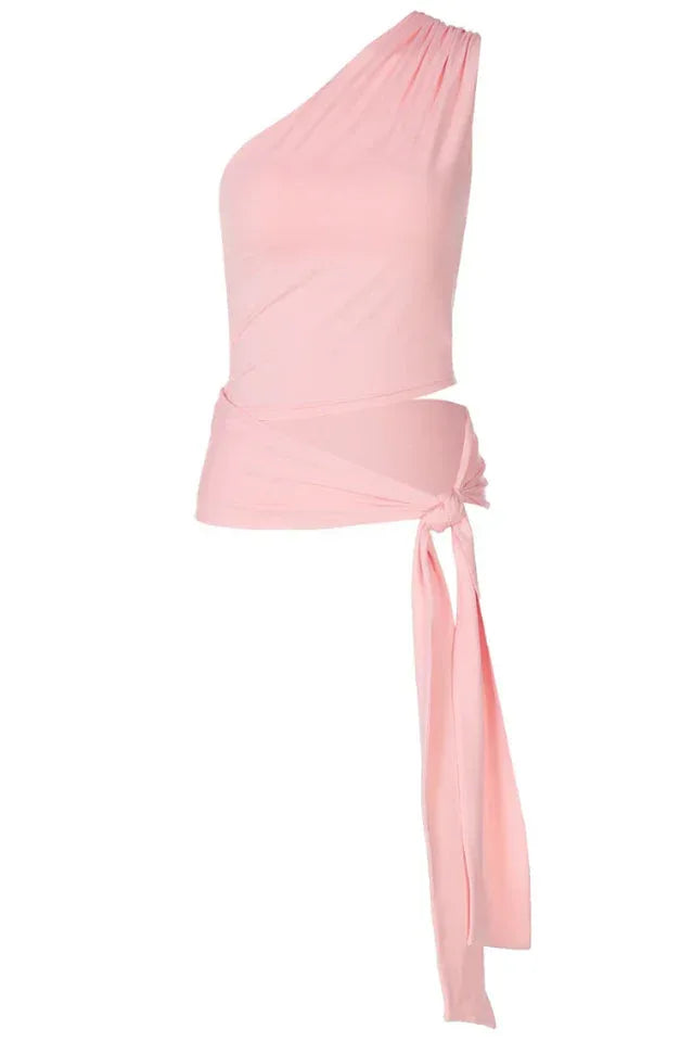 Asymmetrical one shoulder top - View 21 | WEUXS