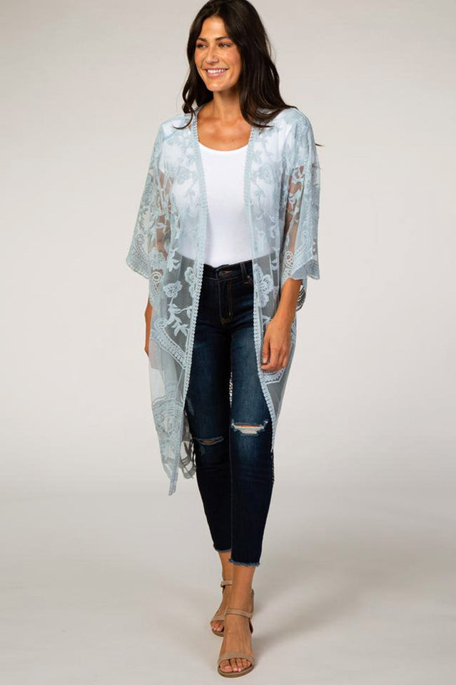 Hollow Out Lace Kimono Cover Up | Dress In Beauty