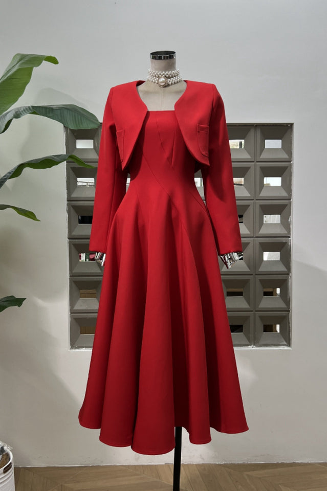 Cora Cropped Jacket + Midi Dress Set | Dress In Beauty