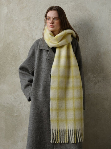 Designer Style Soft Plaid Wool Scarf