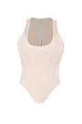 Zipper Tie-Up Corset Waist Tank Top | Dress In Beauty