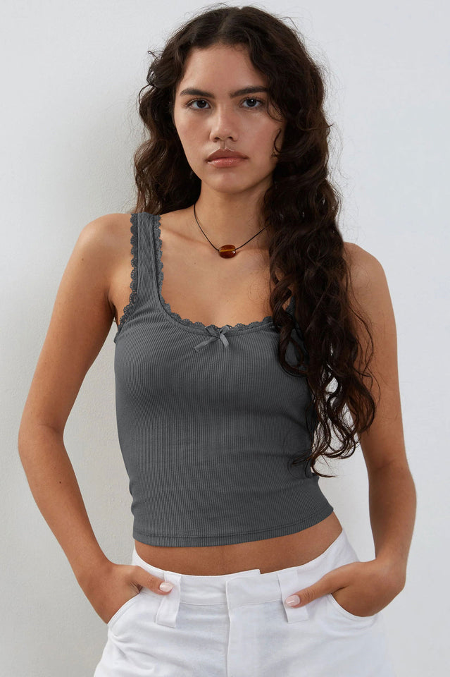 Lace Detailed Square Neck Top | Dress In Beauty