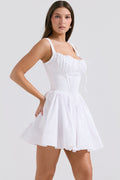Natassia White Cotton Mini Dress | Dress In Beauty