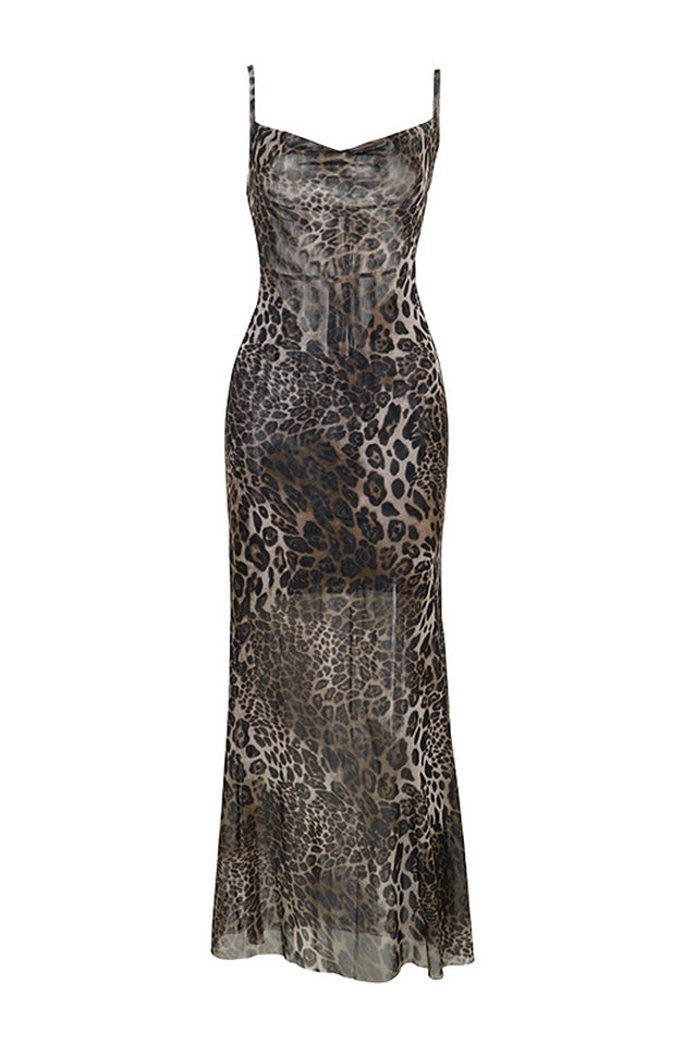 Animal Print Backless Slip Dress | Dress In Beauty