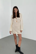 Kayleigh Crochet Knit Mini Dress | Dress In Beauty
