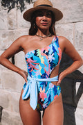 Asymmetric Cutout Belted One Piece Swimsuit | Dress In Beauty