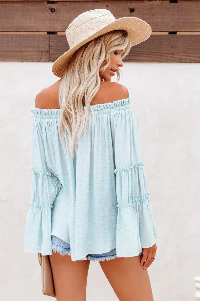 Women's Bamboo Flare Sleeve Top - View 8 | WEUXS