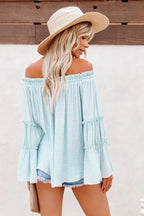 Women's Bamboo Flare Sleeve Top - View 8 | WEUXS