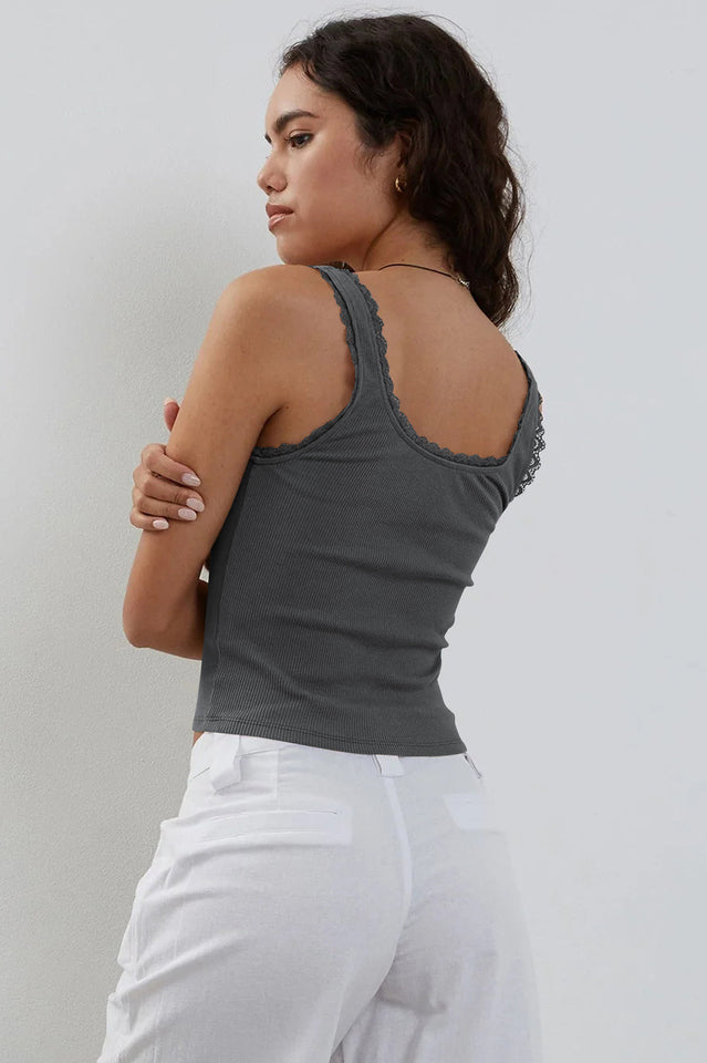 Lace Detailed Square Neck Top | Dress In Beauty