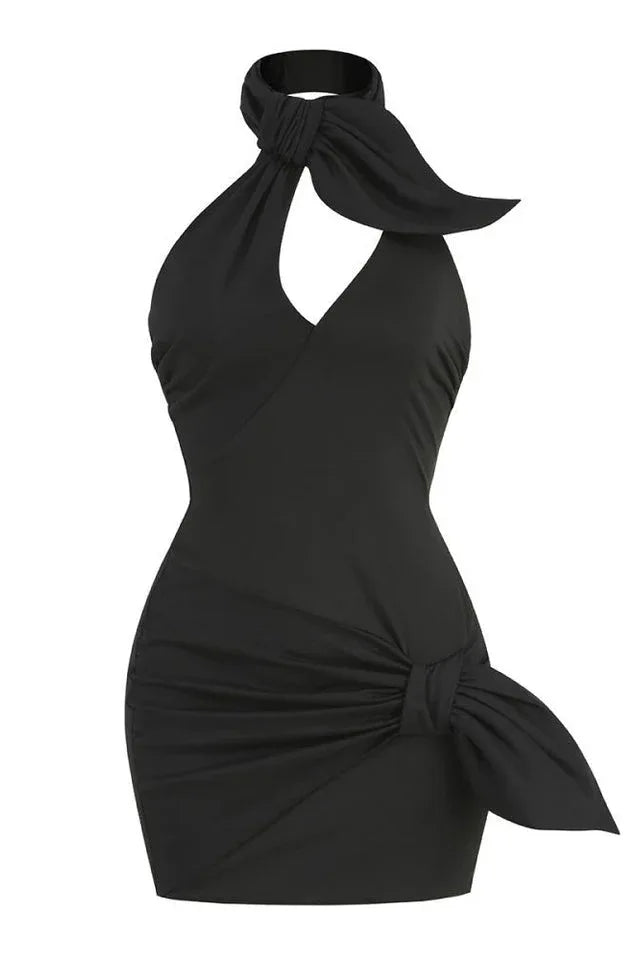 Daiki Black Mini Dress - WEUXS