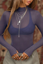 Exposed Seams Long Sleeve Top - WEUXS