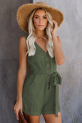 Front Tie Knot Solid Romper | Dress In Beauty