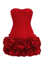 Elegant strapless rosette mini dress - View 22 | WEUXS