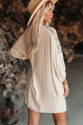 Spliced Lace Three-Quarter Sleeve Cover Up | Dress In Beauty
