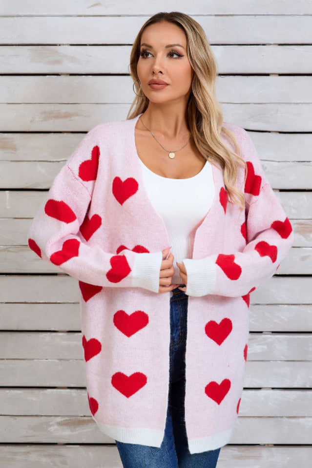 Open Front Heart Cardigan | Dress In Beauty