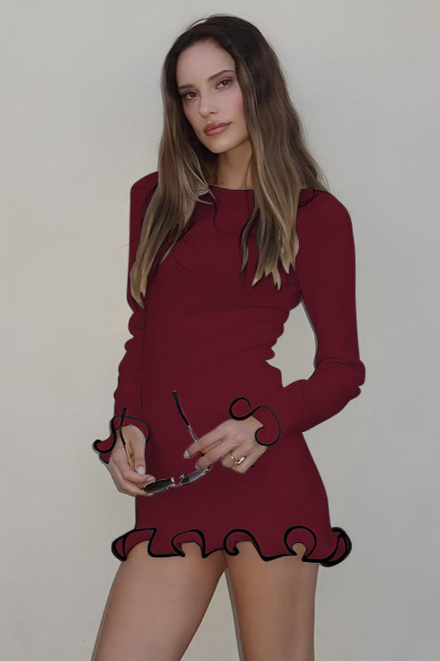 Tight Skirt With Ruffles Mini Dress | Dress In Beauty