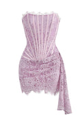 Lace Corset Draped Mini Dress | Dress In Beauty