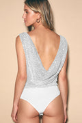 Evening Of Wonder Sequin Cowl Back Bodysuit | Dress In Beauty