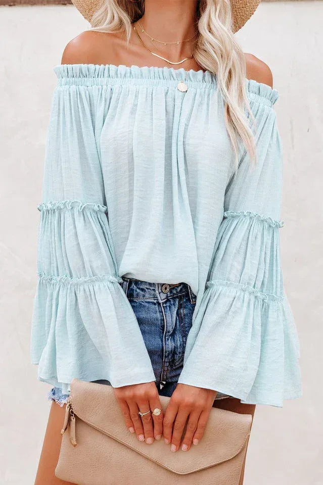 Women's Bamboo Flare Sleeve Top - View 9 | WEUXS