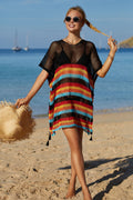 Rainbow Stripe Openwork Slit Cover Up | Dress In Beauty
