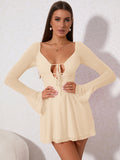 Lace up mesh mini dress - View 16 | WEUXS