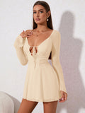 Lace up mesh mini dress - View 15 | WEUXS