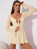 Lace up mesh mini dress - View 18 | WEUXS