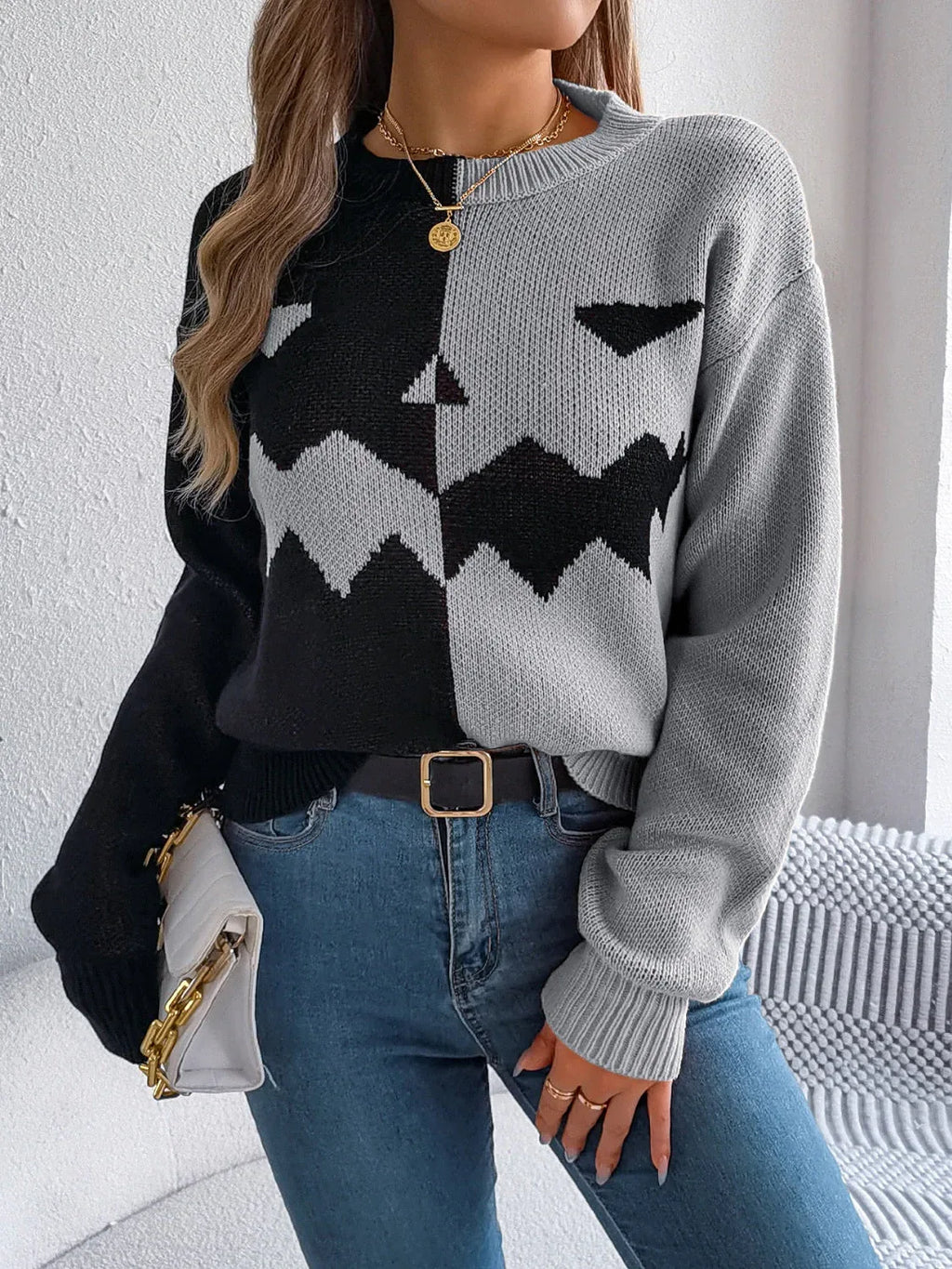 Color Block Pumpkin Sweater - View 15 | WEUXS