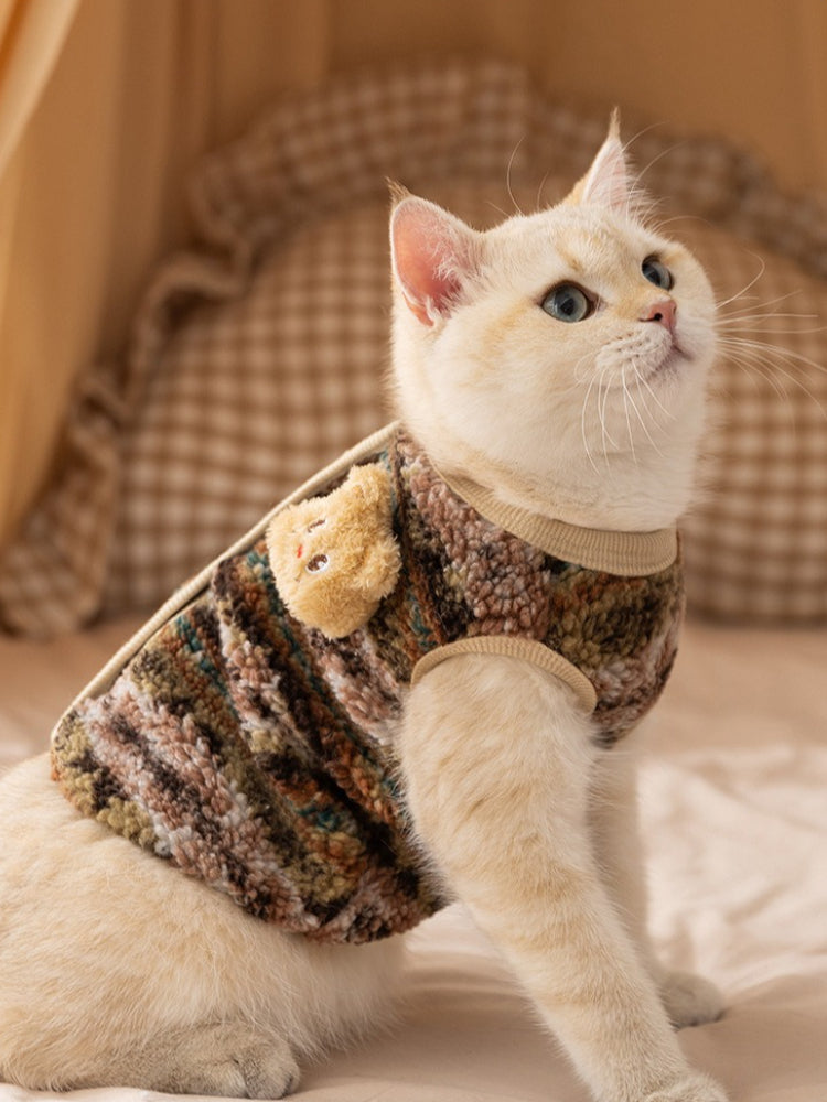 Fleece pet vest with bear detail - View 6 | WEUXS