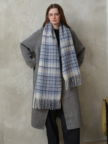 Premium 30% Wool Blend Plaid Scarf