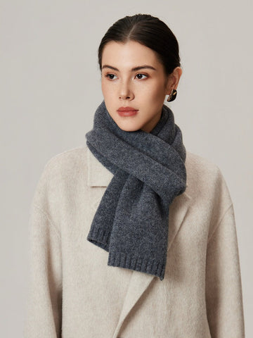 100% Pure Wool Narrow Knit Scarf