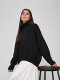 Classic Oversized High Neck Knit Sweater - WEUXS
