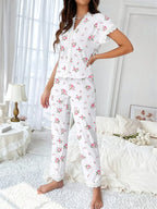 Ribbed Cherry Pajama Set - View 23 | WEUXS