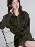 Belted Utility Shirt Dress - View 6 | WEUXS