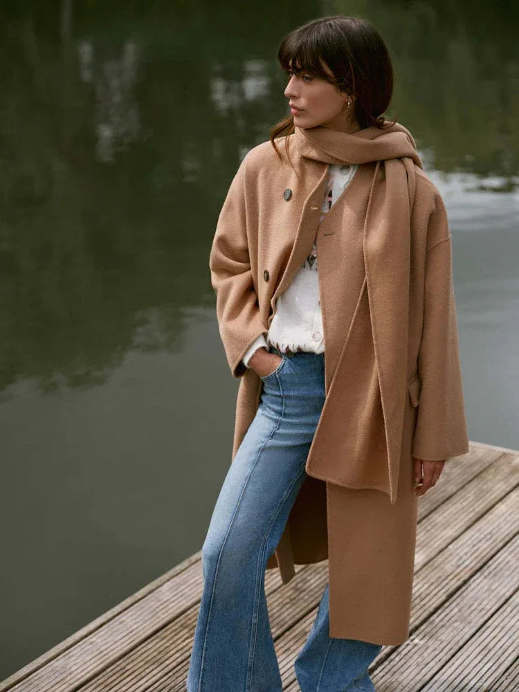 The Evelyn Wool-Blend Scarf Coat - WEUXS