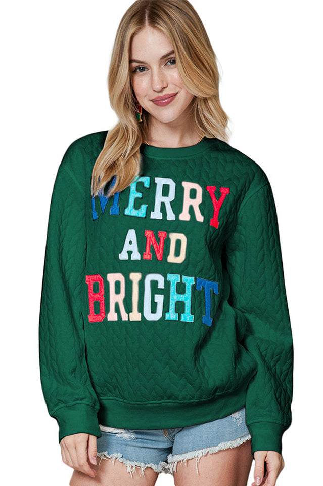 Merry & Bright Quilted Sweatshirt | Dress In Beauty