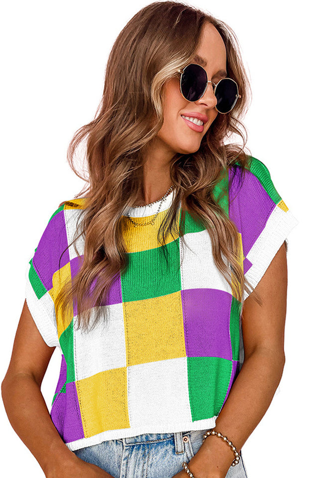 Color Block Cap Sleeve Sweater | Dress In Beauty