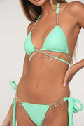 Diamond Chain Triangle Bikini Set - Dress In Beauty
