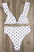 Polka Dot High Waist Ruffle Bikini - Dress In Beauty