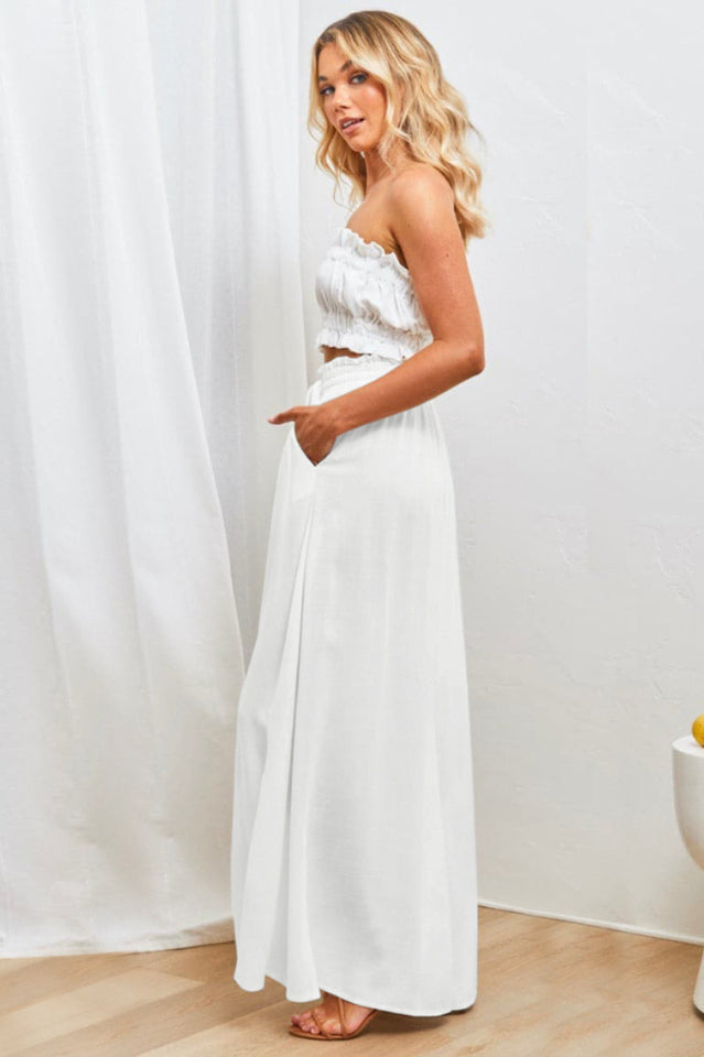 Basic High Waisted Flare Trousers | Dress In Beauty