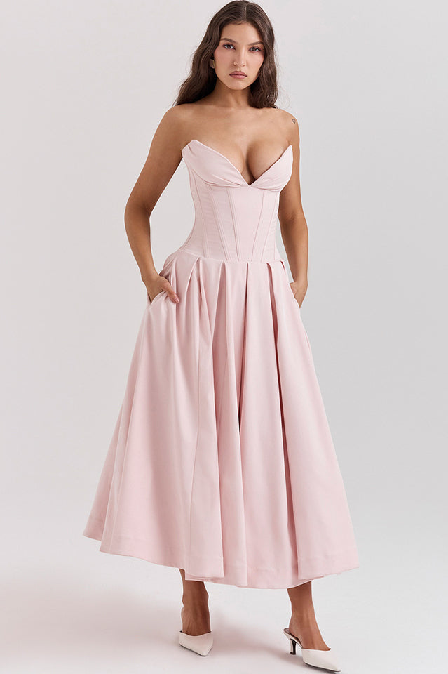 Lady Black Strapless Midi Dress | Dress In Beauty