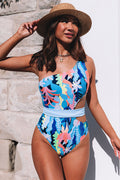 Asymmetric Cutout Belted One Piece Swimsuit | Dress In Beauty