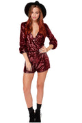 Deep V Sequin Shining Romper | Dress In Beauty