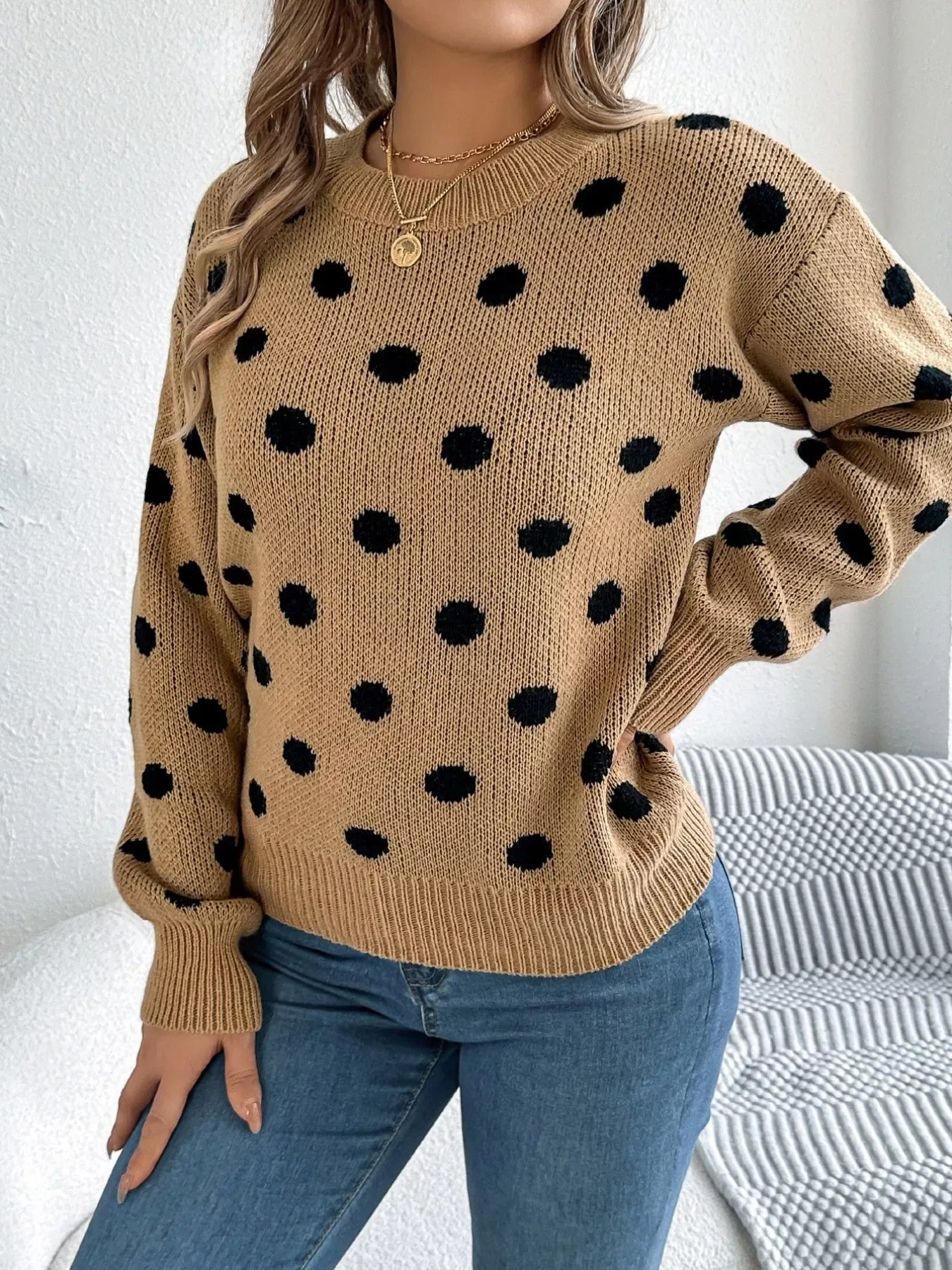 Polka Dot Knit Sweater Secondary image