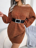 Marled Knit Sweater Dress - View 13 | WEUXS