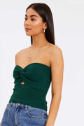 Merlaine Strapless Knotted Knit Crop Top | Dress In Beauty