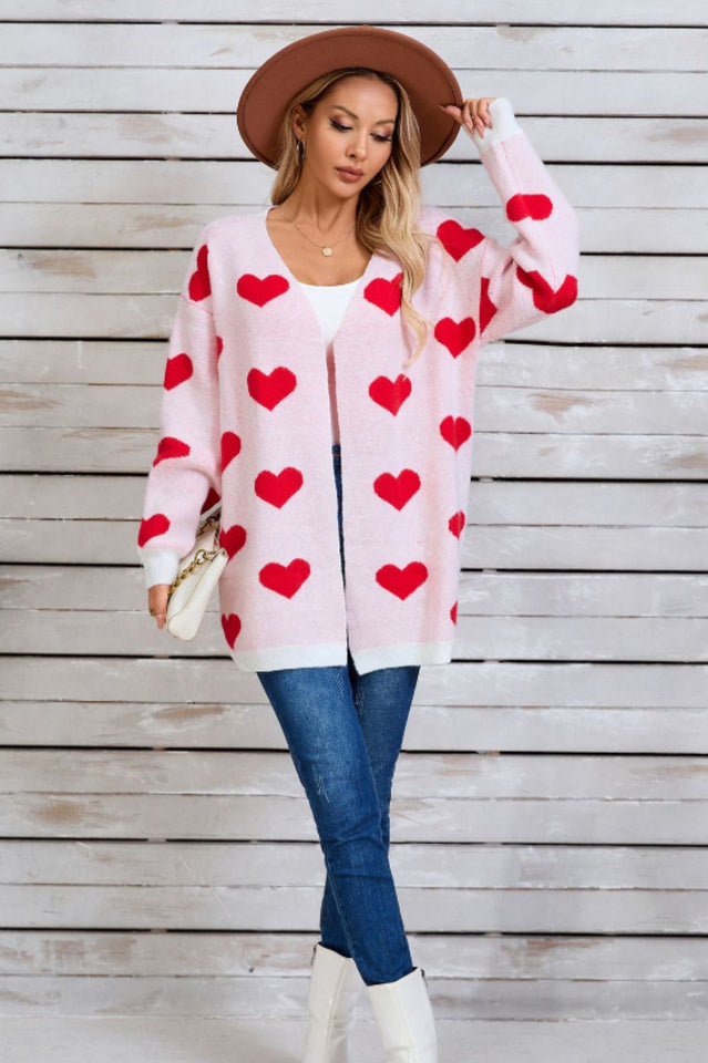 Open Front Heart Cardigan | Dress In Beauty