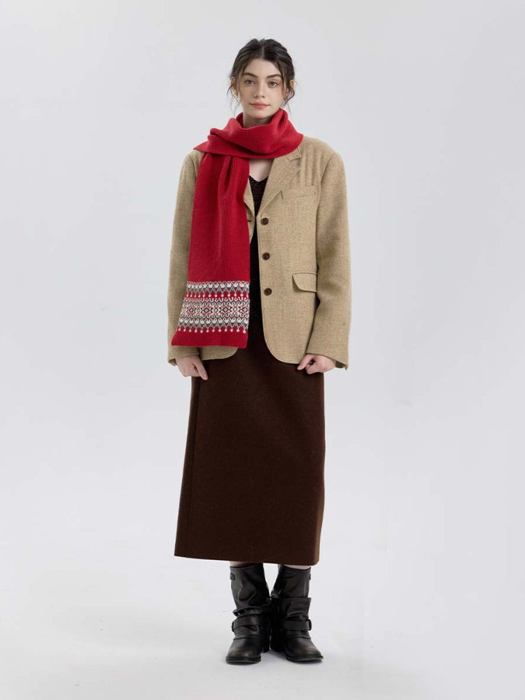 Classic Fair Isle Knit Scarf
