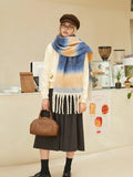 Woman wearing an oversized gradient scarf - View 7 | WEUXS