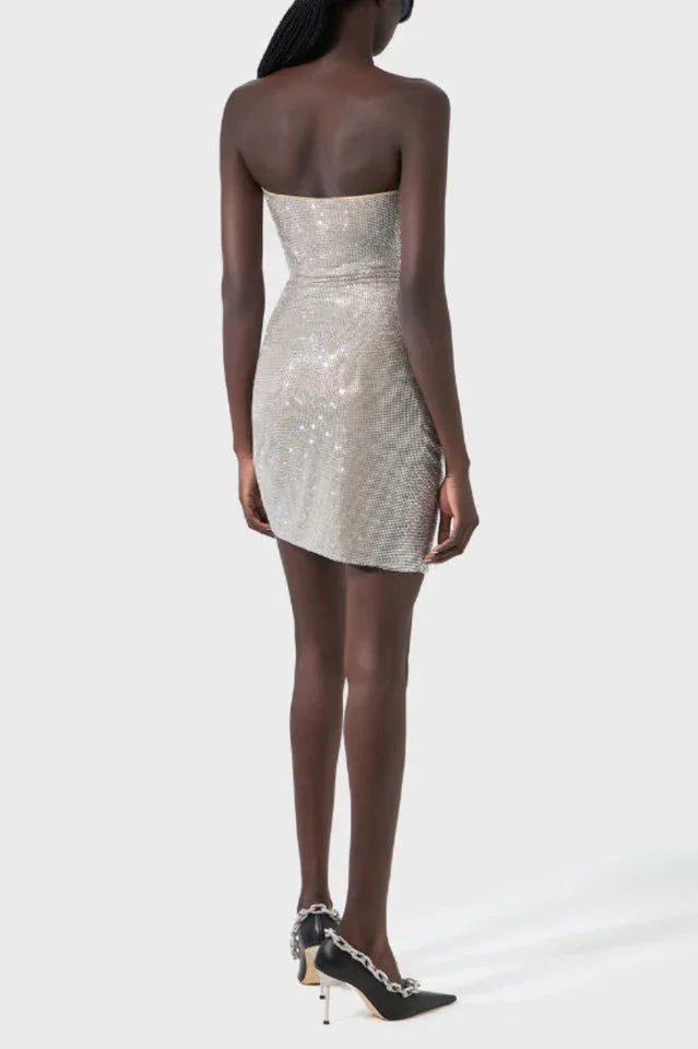 Strapless Floral Studded Dress - WEUXS